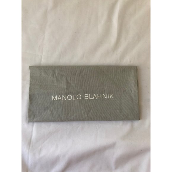 Manolo Blahnik Dust Bag Storage Cover Drawstring Gray 13.5" x 10.5" - Picture 4 of 5